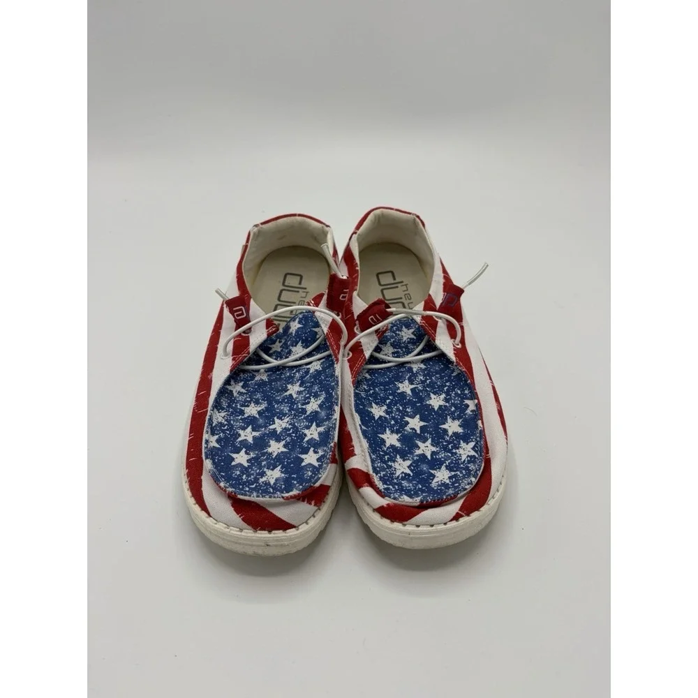 Hey Dude Wendy Star Spangled Women's Size 9 Red White Blue Shoes Patriotic USA